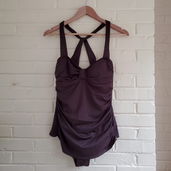 A.N.A. Brown One Piece Suit Sz 10 - Picture 1 of 8